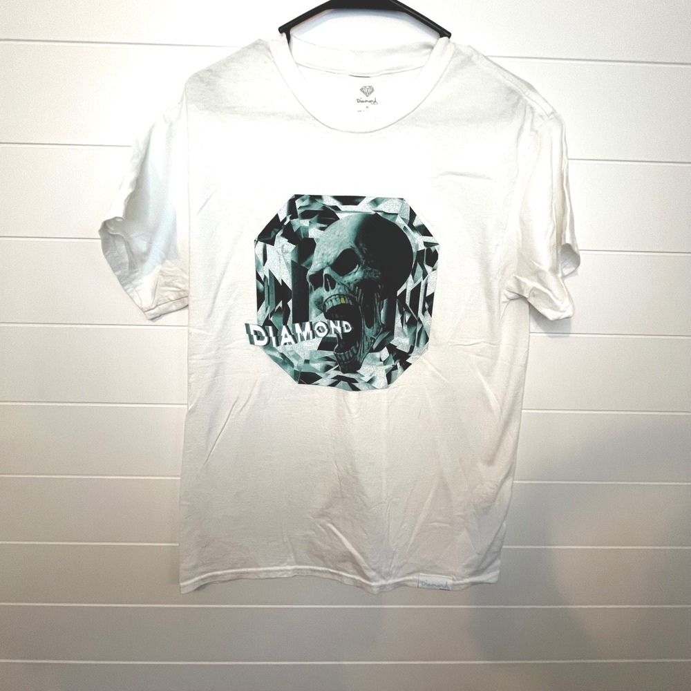 Diamond Supply Co. Skull Diamond Graphic T-Shirt White Men's Streetwear Skater